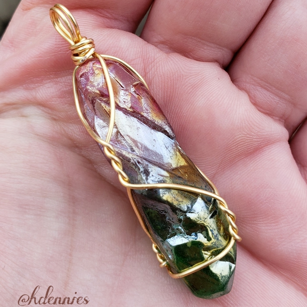Titanium Quartz ~ Wire Wrapped Pendant
